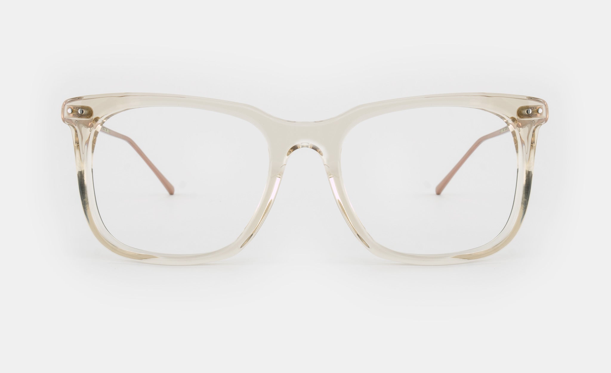 Large nude crystal eyeglasses frame