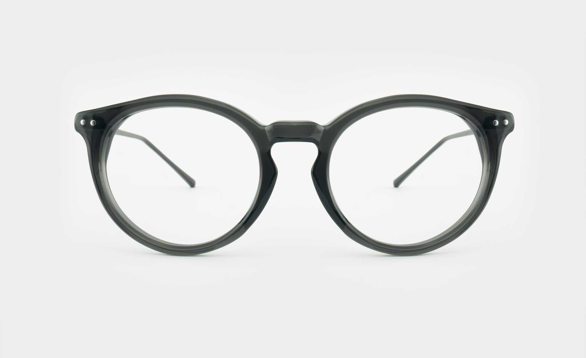 Round dark eyeglasses frame