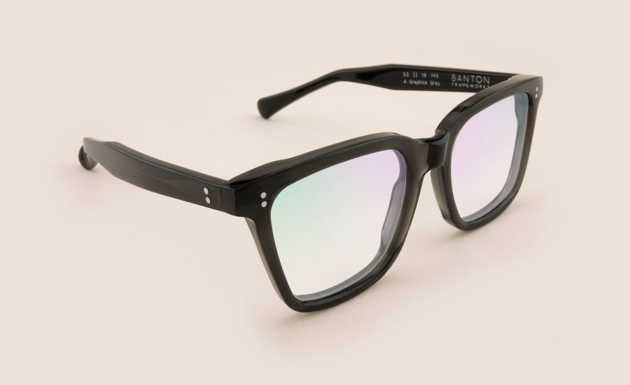 Dark Grey Large Square Spectacle Frames side view