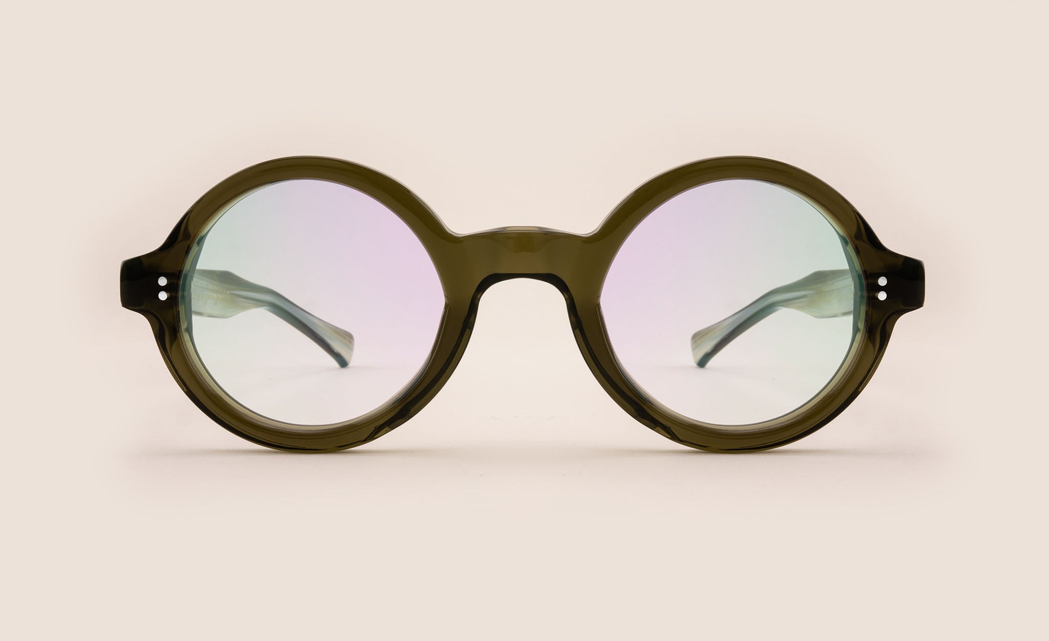 Circular Green Transparent Glasses | Banton Frameworks