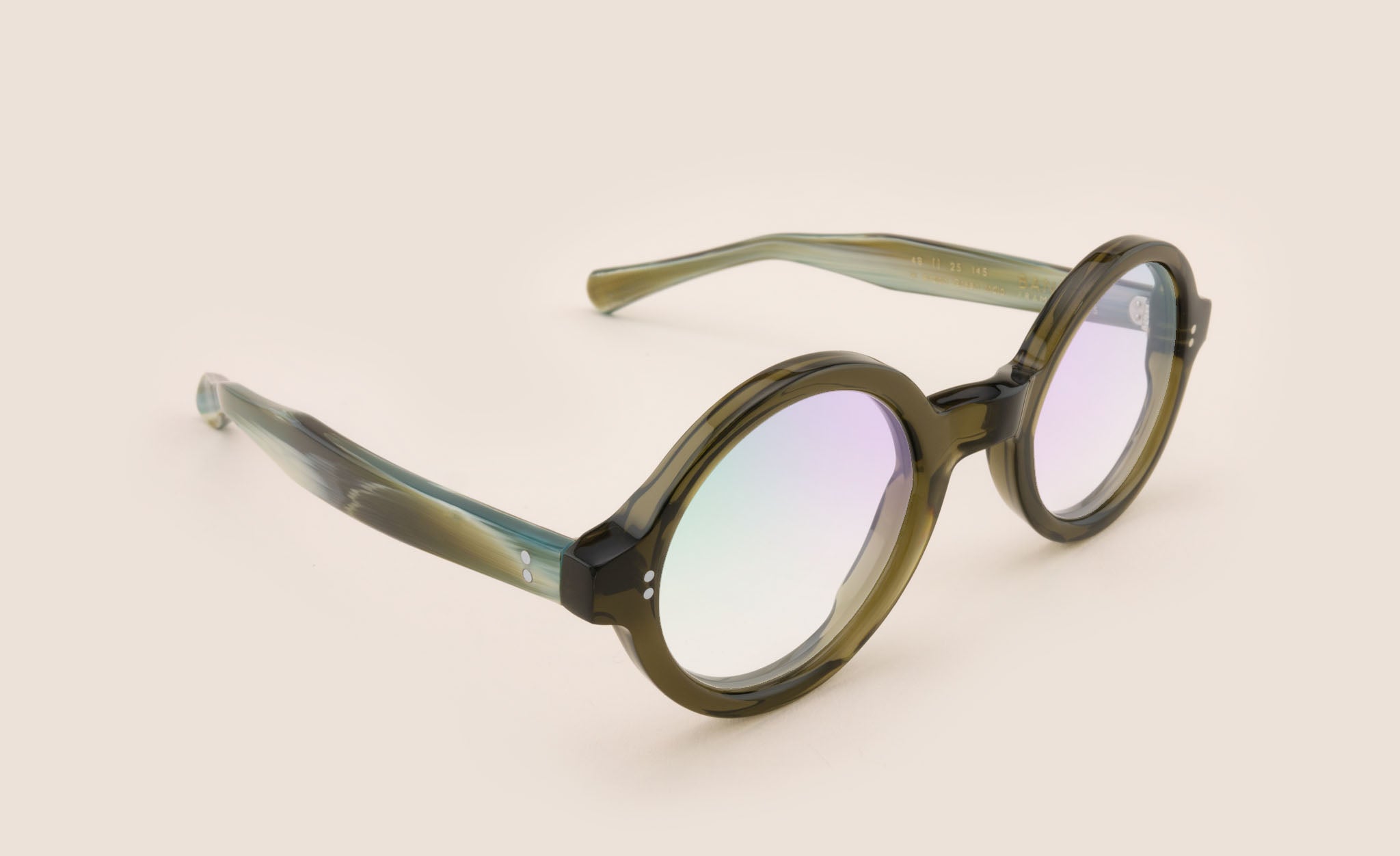 Circular Green Transparent Glasses | Banton Frameworks