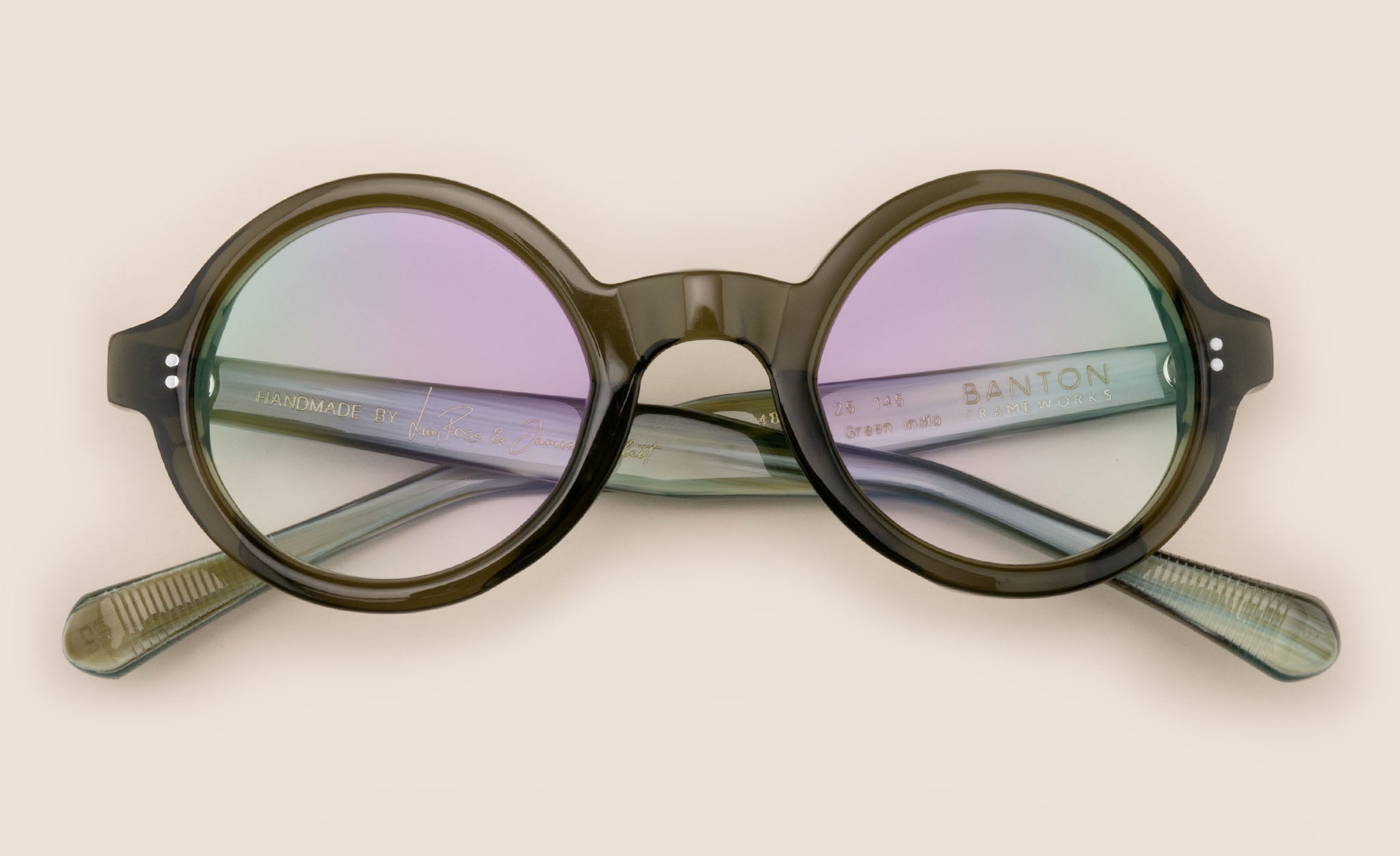 Circular Green Transparent Glasses | Banton Frameworks
