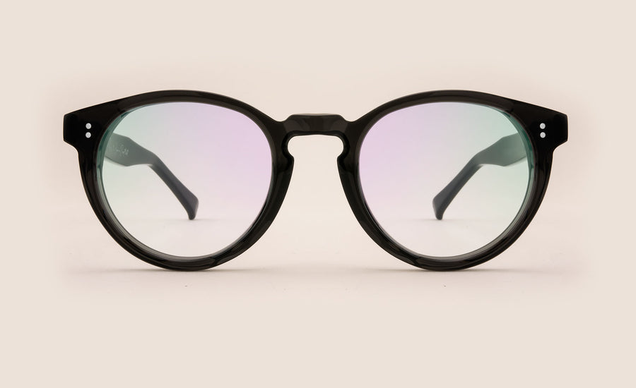 Dark Transparent Grey Round spectacles front facer