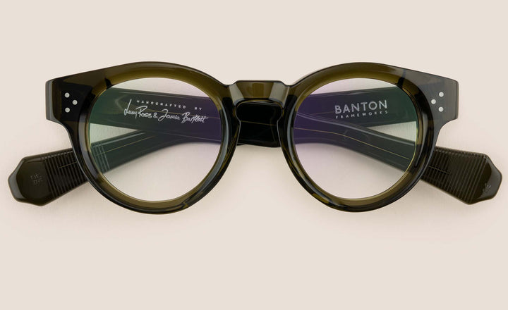 Thick Round Crystal Green Glasses | Banton Framework – Banton Frameworks