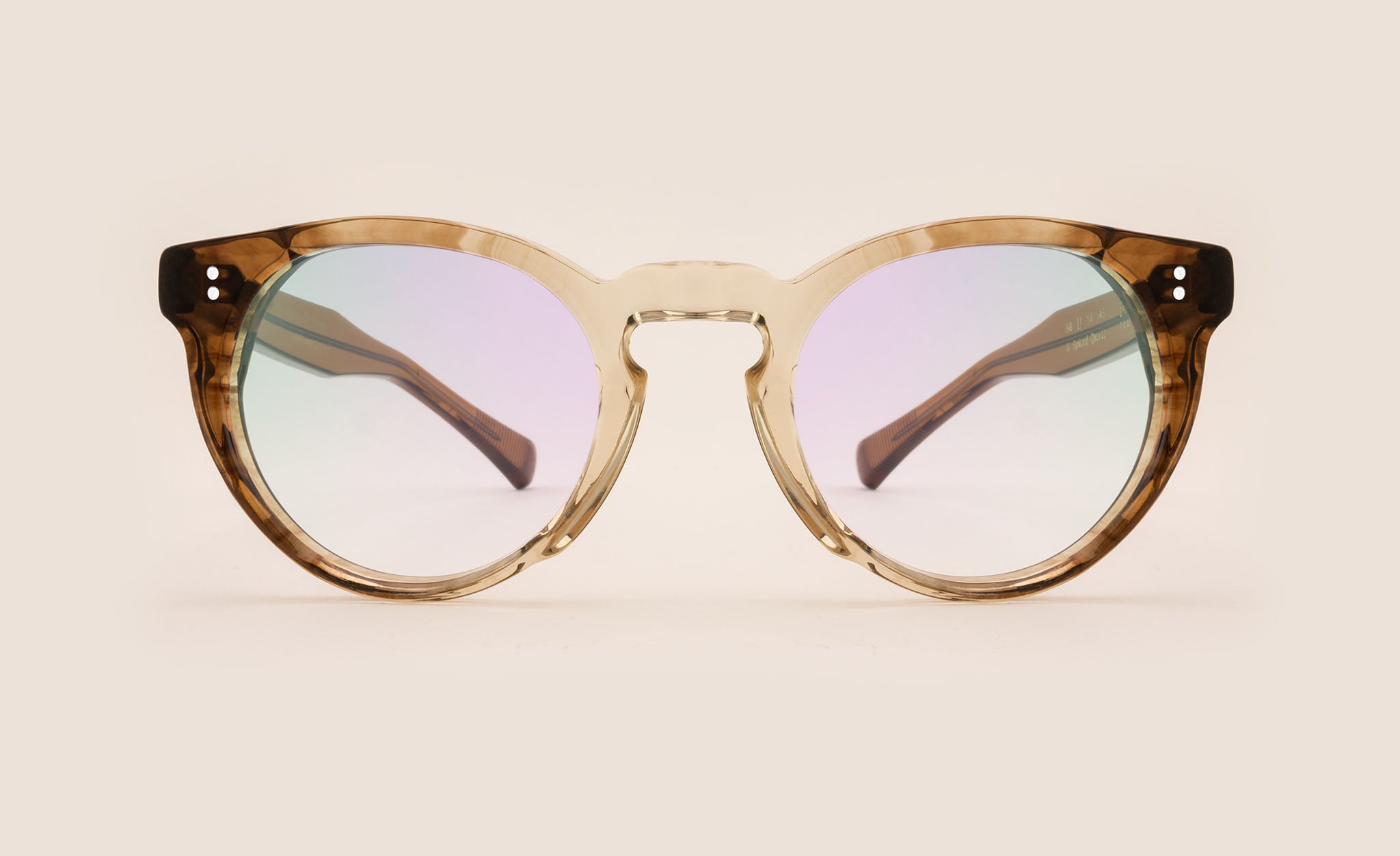 Round Gradient Amber Transparent Glasses | Banton Frameworks