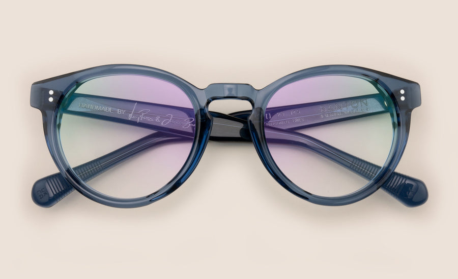 Round Transparent blue spectacles