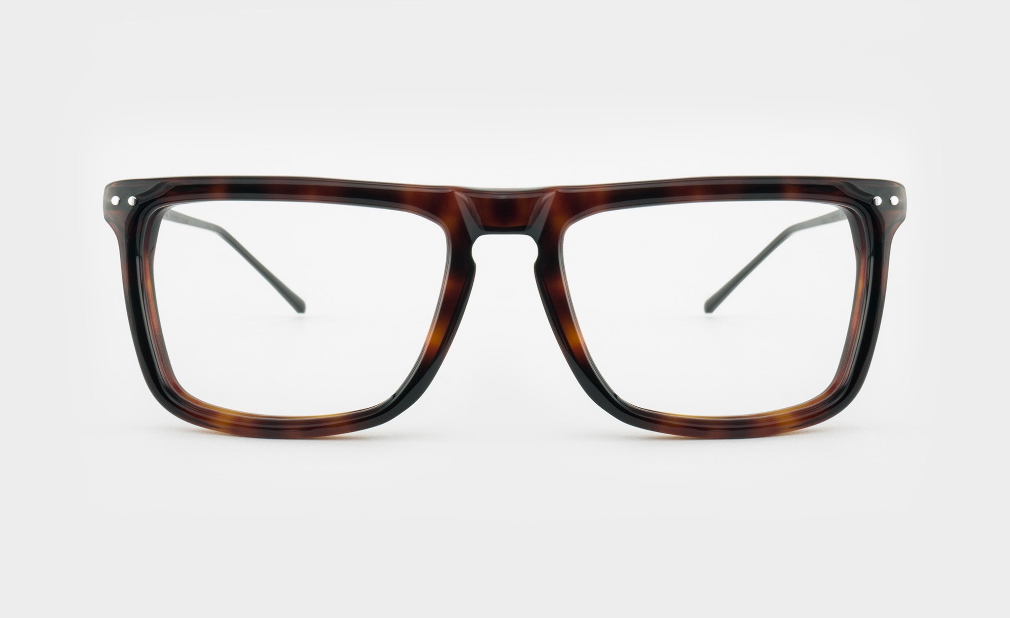 Rectangular Havana eyeglasses frame