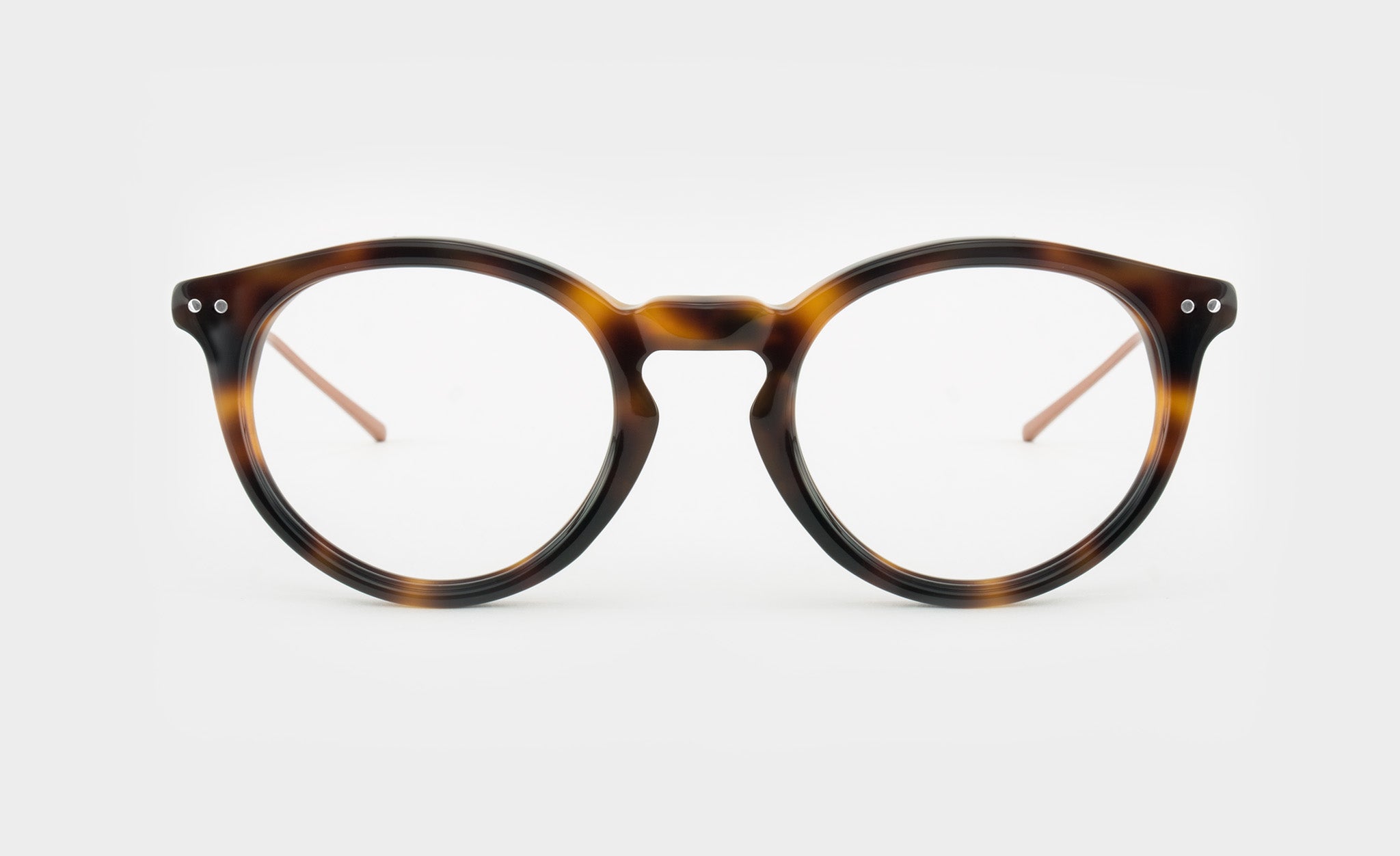 Round tortoise shell spectacle frame
