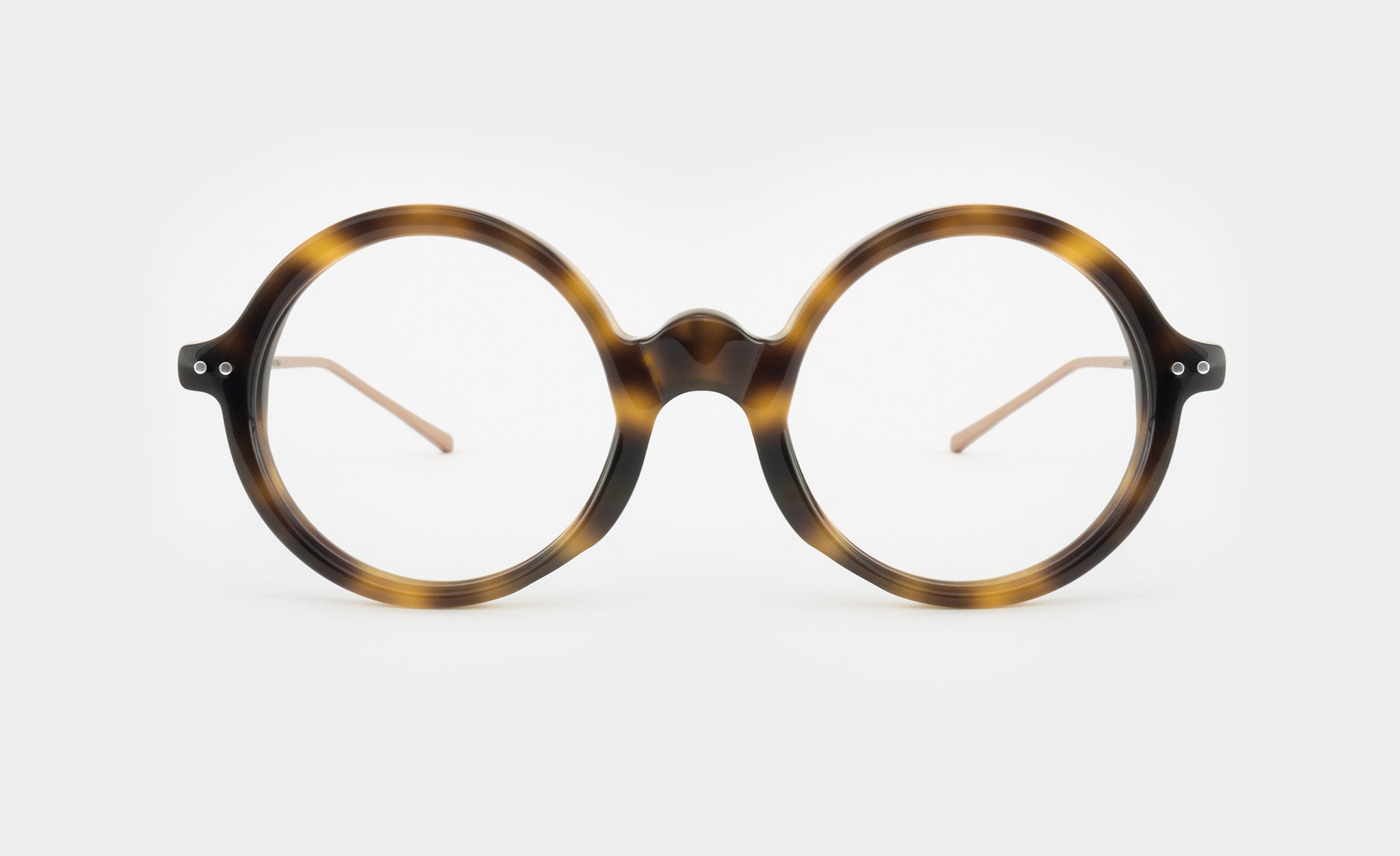 Circular tortoise shell acetate glasses frame