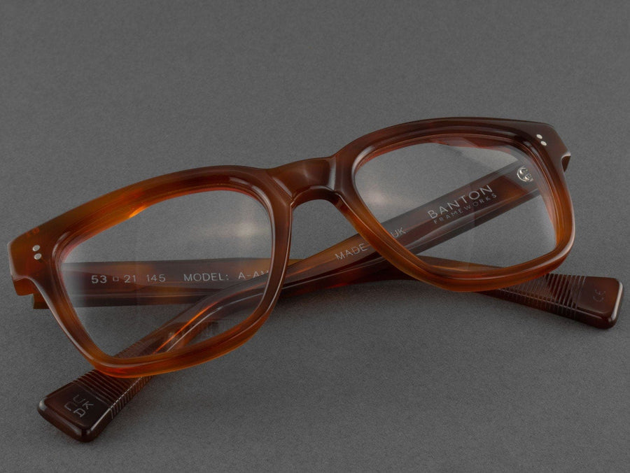 Large Square amber Glasses | Banton Frameworks